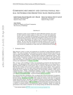 Comparing recurrent and convolutional neural networks for predicting
  wave propagation
