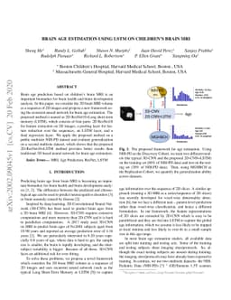 Brain Age Estimation Using LSTM on Children's Brain MRI
