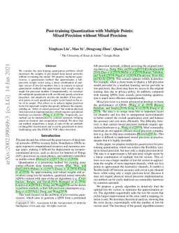 Post-training Quantization with Multiple Points: Mixed Precision without
  Mixed Precision