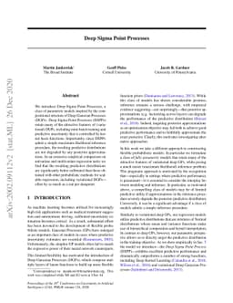 Deep Sigma Point Processes