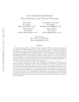 New Bounds For Distributed Mean Estimation and Variance Reduction