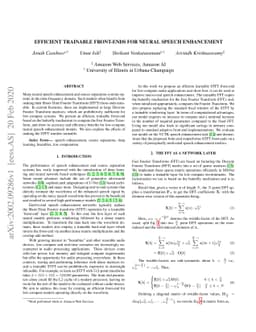Efficient Trainable Front-Ends for Neural Speech Enhancement