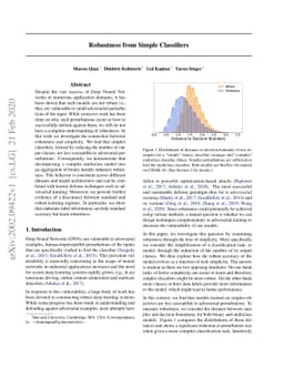 Robustness from Simple Classifiers