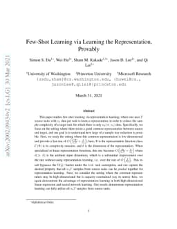 Few-Shot Learning via Learning the Representation, Provably