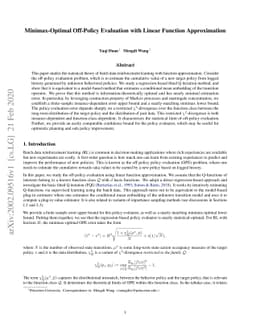 Minimax-Optimal Off-Policy Evaluation with Linear Function Approximation