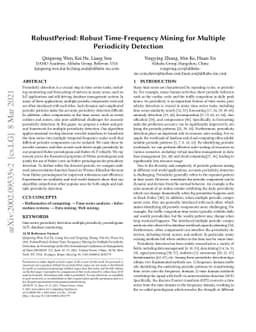 RobustPeriod: Time-Frequency Mining for Robust Multiple Periodicity
  Detection