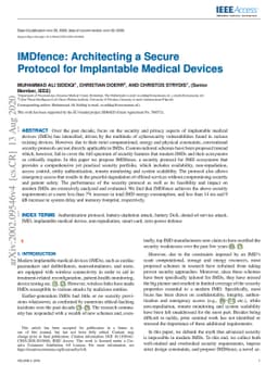 IMDfence: Architecting a Secure Protocol for Implantable Medical Devices