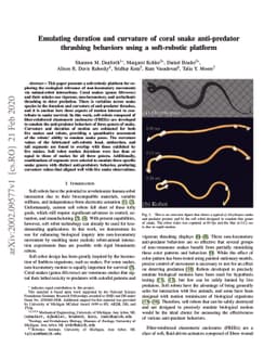 Emulating duration and curvature of coral snake anti-predator thrashing
  behaviors using a soft-robotic platform