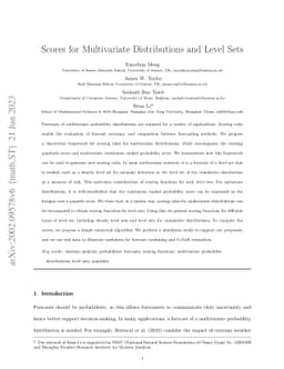Scores for Multivariate Distributions and Level Sets