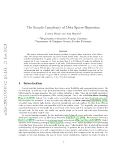 The Sample Complexity of Meta Sparse Regression