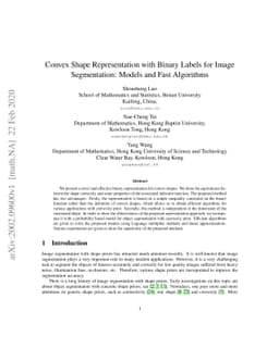 Convex Shape Representation with Binary Labels for Image Segmentation:
  Models and Fast Algorithms