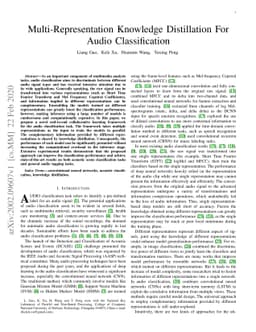 Multi-Representation Knowledge Distillation For Audio Classification