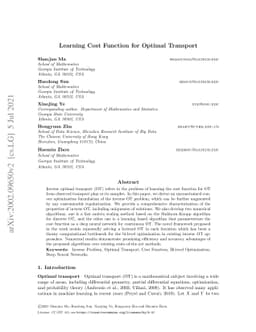 Learning Cost Functions for Optimal Transport