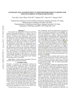 Automatic Data Augmentation via Deep Reinforcement Learning for
  Effective Kidney Tumor Segmentation