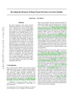 Revealing the Structure of Deep Neural Networks via Convex Duality