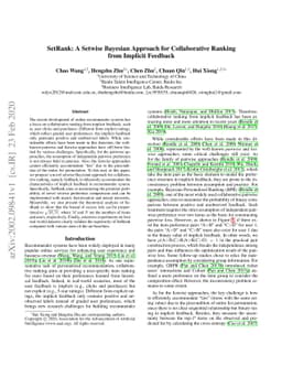 SetRank: A Setwise Bayesian Approach for Collaborative Ranking from
  Implicit Feedback