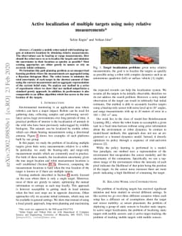 Active localization of multiple targets using noisy relative
  measurements