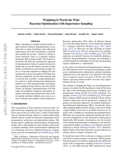 Weighting Is Worth the Wait: Bayesian Optimization with Importance
  Sampling