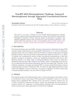NeurIPS 2019 Disentanglement Challenge: Improved Disentanglement through
  Aggregated Convolutional Feature Maps
