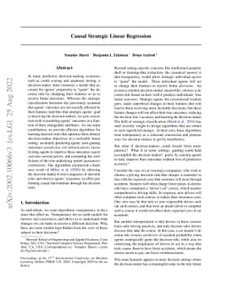 Causal Strategic Linear Regression