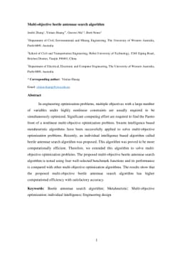 Multi-objective beetle antennae search algorithm