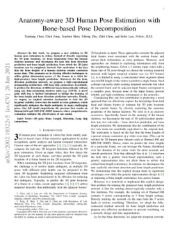 Anatomy-aware 3D Human Pose Estimation with Bone-based Pose
  Decomposition