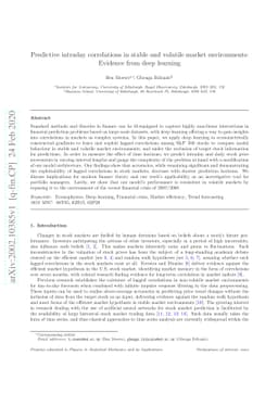 Predictive intraday correlations in stable and volatile market
  environments: Evidence from deep learning