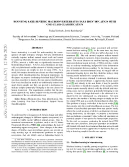 Boosting rare benthic macroinvertebrates taxa identification with
  one-class classification