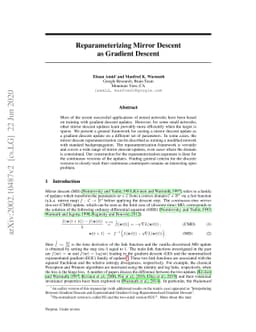 Reparameterizing Mirror Descent as Gradient Descent
