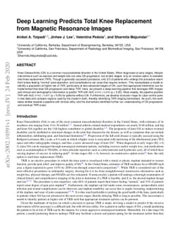 Deep learning predicts total knee replacement from magnetic resonance
  images