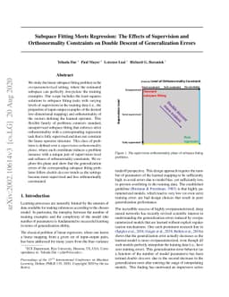 Subspace Fitting Meets Regression: The Effects of Supervision and
  Orthonormality Constraints on Double Descent of Generalization Errors