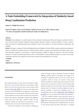 A Node Embedding Framework for Integration of Similarity-based Drug
  Combination Prediction
