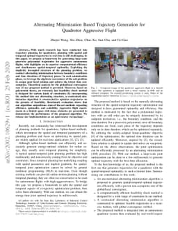 Alternating Minimization Based Trajectory Generation for Quadrotor
  Aggressive Flight