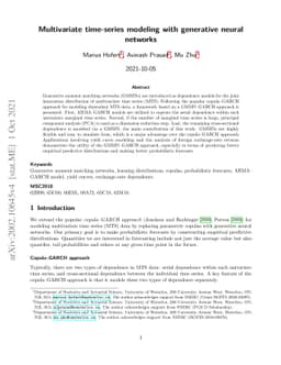 Multivariate time-series modeling with generative neural networks