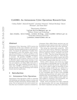 CybORG: An Autonomous Cyber Operations Research Gym