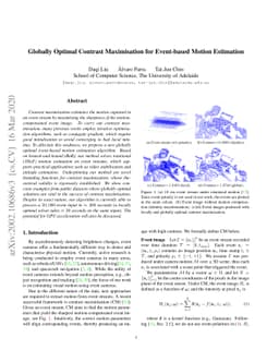 Globally Optimal Contrast Maximisation for Event-based Motion Estimation