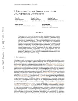 A Theory of Usable Information Under Computational Constraints