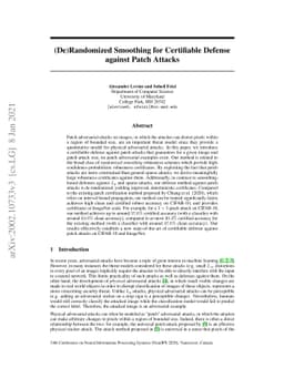 (De)Randomized Smoothing for Certifiable Defense against Patch Attacks