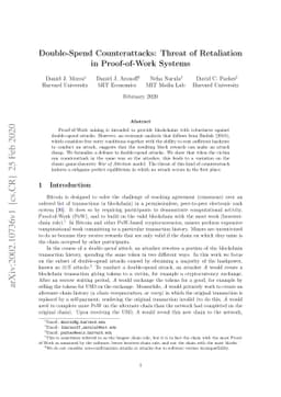 Double-Spend Counterattacks: Threat of Retaliation in Proof-of-Work
  Systems