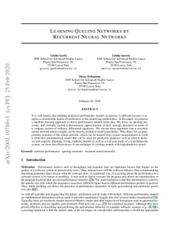 Learning Queuing Networks by Recurrent Neural Networks