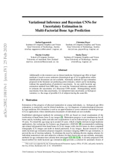 Variational Inference and Bayesian CNNs for Uncertainty Estimation in
  Multi-Factorial Bone Age Prediction
