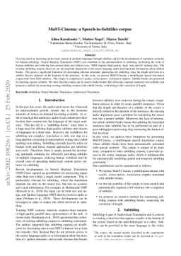 MuST-Cinema: a Speech-to-Subtitles corpus