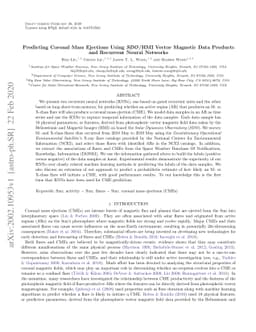 Predicting Coronal Mass Ejections Using SDO/HMI Vector Magnetic Data
  Products and Recurrent Neural Networks