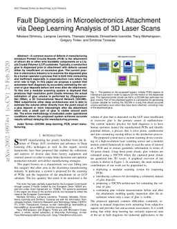 Fault Diagnosis in Microelectronics Attachment via Deep Learning
  Analysis of 3D Laser Scans
