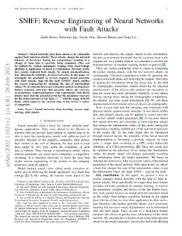 SNIFF: Reverse Engineering of Neural Networks with Fault Attacks