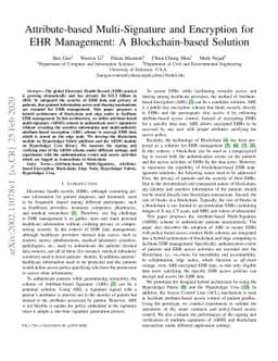 Attribute-based Multi-Signature and Encryption for EHR Management: A
  Blockchain-based Solution