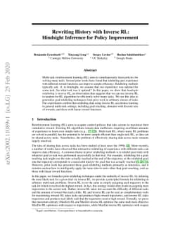 Rewriting History with Inverse RL: Hindsight Inference for Policy
  Improvement