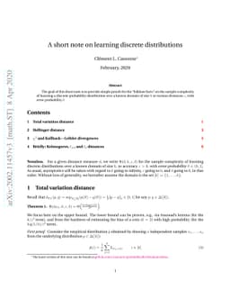 A short note on learning discrete distributions