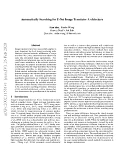 Automatically Searching for U-Net Image Translator Architecture