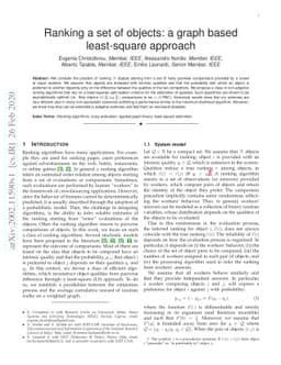 Ranking a set of objects: a graph based least-square approach